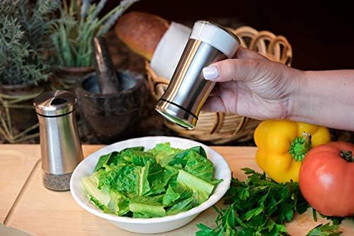 Home EC Premium Stainless Steel Salt Pepper Grinder Set Tall Shaker Set 2pk