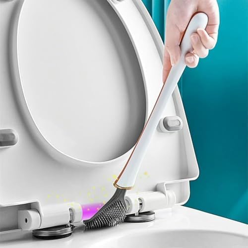 Space-Saving Silicone Toilet Brush and Holder Set for Home