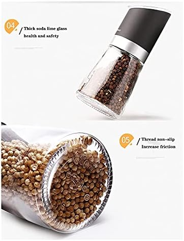 Refillable Salt and Pepper Mills Stainless Steel Glass Design