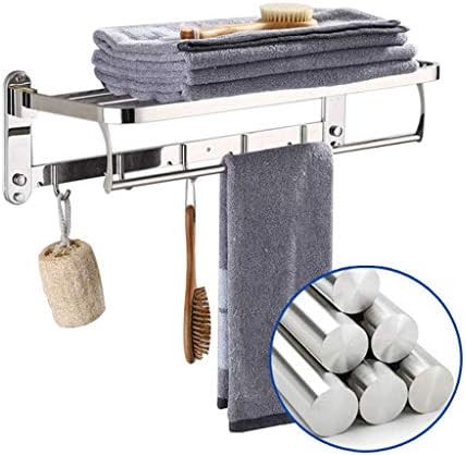 Collapsible Towel Rack with Hooks for Bathroom or Bedroom