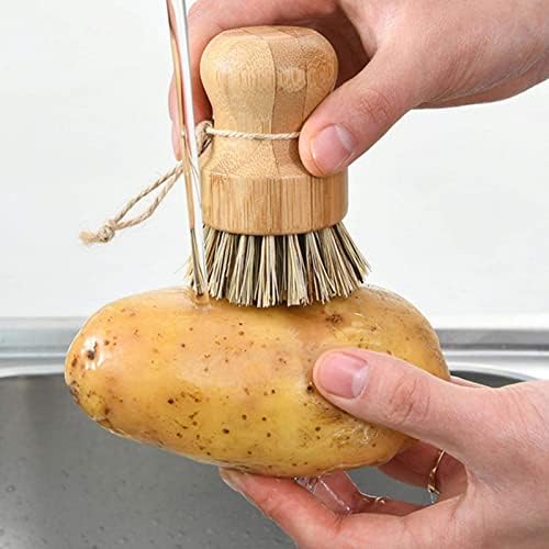 Premium Eco-Friendly Bamboo Dish Brush Set for Kitchen Cleaning