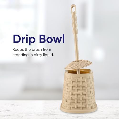 Superio Wicker Style Toilet Bowl Brush and Holder