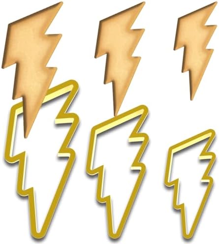 Lightning Bolt Cookie Cutter Set - 3 Sizes 45 35 25