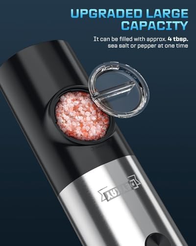 Adjustable 2-Pack Electric Pepper Salt Grinder Set