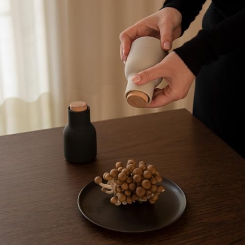 menu salt and pepper grinder set small blues with beech lid