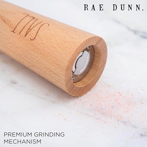 Rae Dunn Salt and Pepper Grinder Set - Modern Bamboo Design