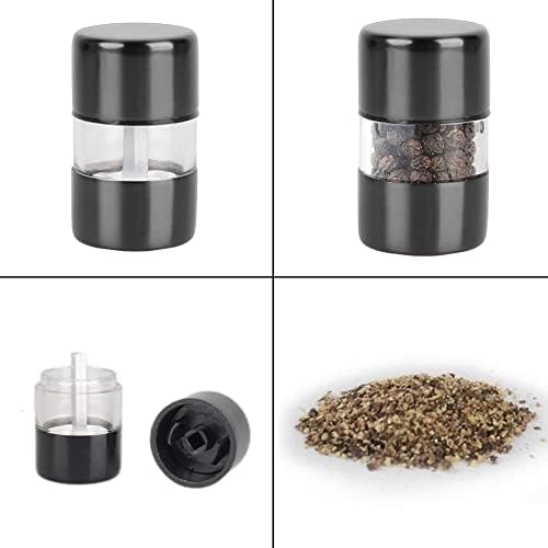 T-mark Premium Salt Pepper Grinder Set - Compact Portable Kitchen Tool
