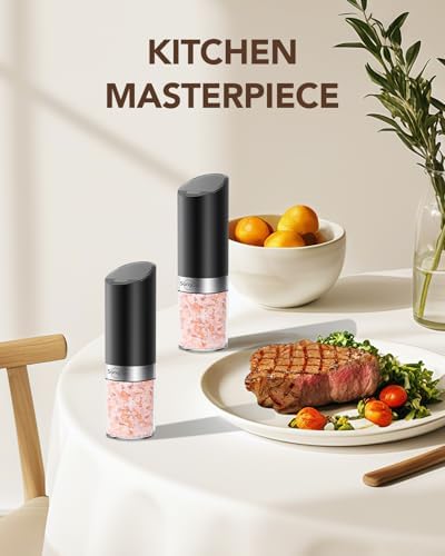 Gravity Electric Salt and Pepper Grinder Set with LED Light