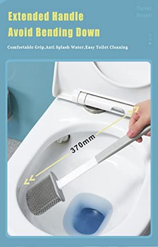 HMTRADESuper Durable Soft Silicone Toilet Brush wWrapping Bristles for Effortless Cleaning