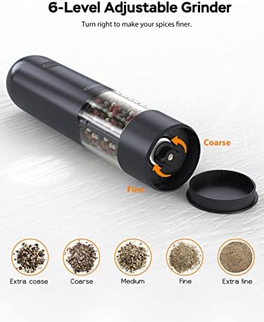 Tomeem Electric Salt Pepper Grinder Set with LED Lights