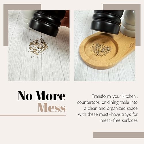 Sturdy Salt Pepper Mill Tray Beechwood Kitchen gadget