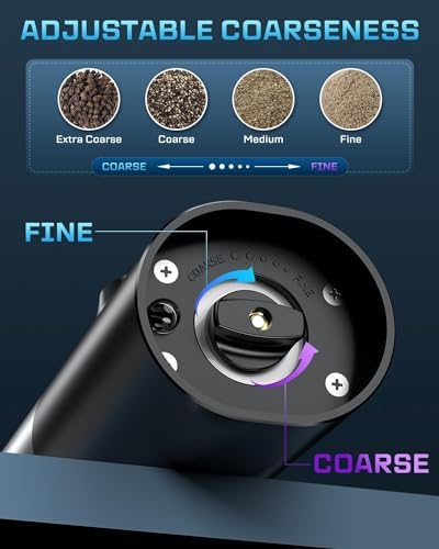 Adjustable 2-Pack Electric Pepper Salt Grinder Set