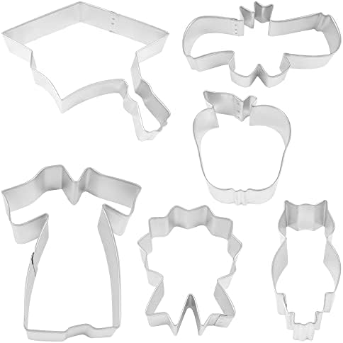 RM Graduation Cookie Cutter Set 6-Piece Set Silver