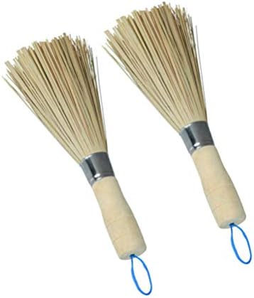 2-Piece Cast Iron Wok Cleaning Whisk Set for Kitchen