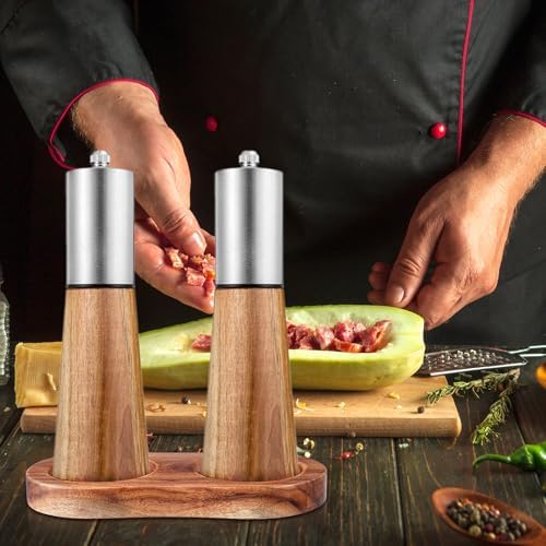 Molain Salt and Pepper Mill Tray Acacia Wood Tray