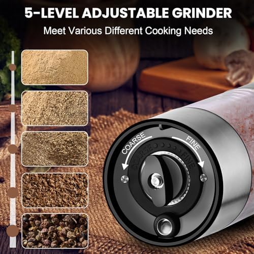FzaqwenRechargeable Salt Pepper Grinder Set for Home Use