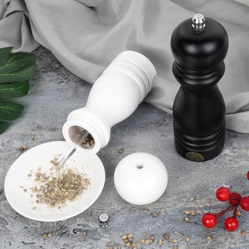 Salt and Pepper Grinder Set - Wooden Adjustable Coarseness