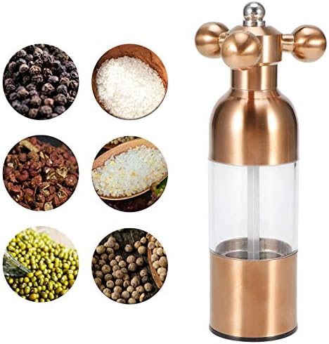 Stainless Steel Adjustable Salt Pepper Mill Set Rose-Gold