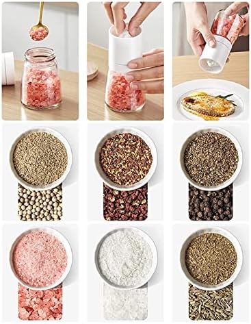 JAJKAFCL 2-Piece Refined Ceramic Pepper Mill Set with Adjustable Grinder