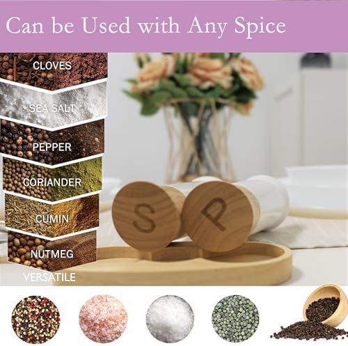 Tessie Jessie Wooden Salt and Pepper Grinder Set 6x6