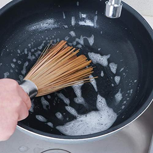 2-Piece Cast Iron Wok Cleaning Whisk Set for Kitchen