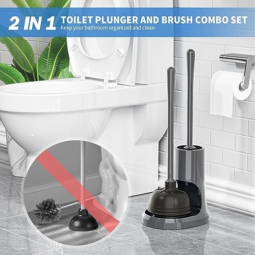 Toilet Plunger Brush Combo Multi-Functional 2-in-1 Set
