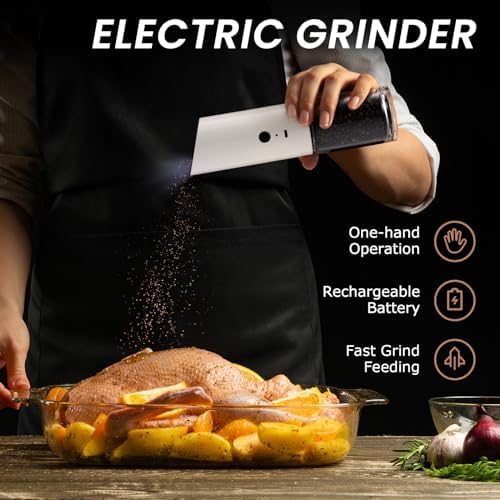 High-Quality Rechargeable Salt Pepper Grinder with LED Light