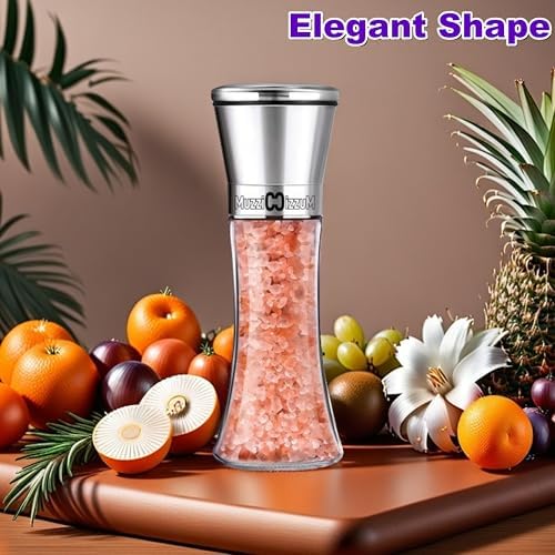 Adjustable Ceramic Salt Pepper Grinder with 68-Ounce Capacity