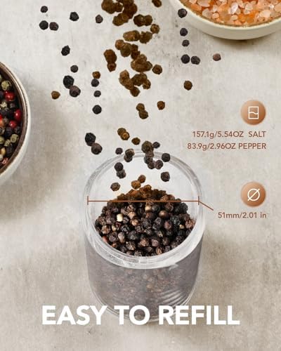 Gravity Electric Salt and Pepper Grinder Set with LED Light