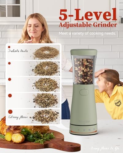 Stylish Electric Salt Pepper Grinder Set