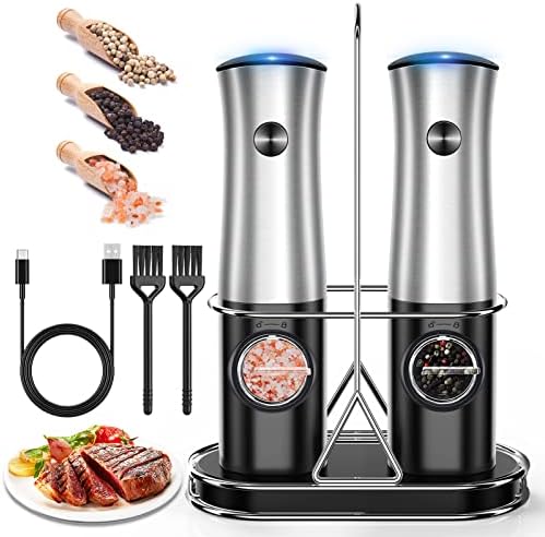 Double-Action Electric Salt Pepper Grinder Set