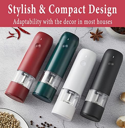 Compact Powerful Rechargeable Salt Pepper Mill Set