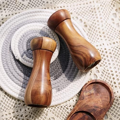 Salt and Pepper Grinder Set with Mill Tray Set of 2
