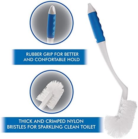 KLEENO Cello Angular Toilet Brush with Storage - Blue White