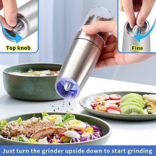 New England Stories Gravity Electric Salt Pepper Grinder Set