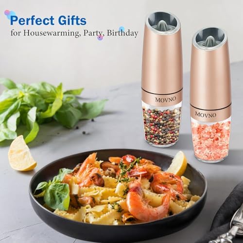 Gravity Electric Salt and Pepper Grinder Set Battery-Powered Black CGold 2P