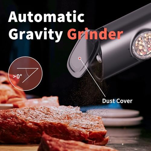 ALLWORTH LIFE Gravity Electric Salt and Pepper Grinder Set Effortless Mixing System