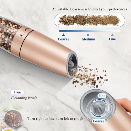 Gravity Electric Salt and Pepper Grinder Set Battery-Powered Black CGold 2P