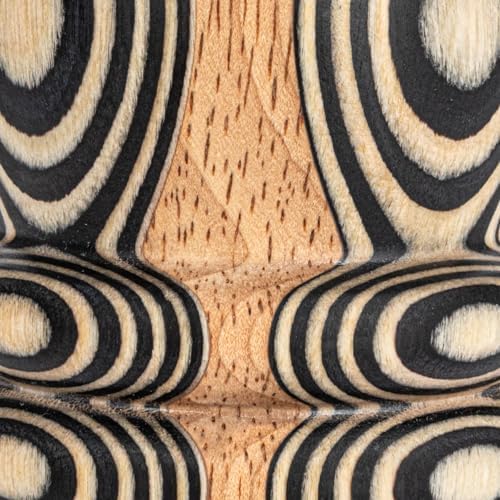Natural and Black Wood Salt and Pepper Mills Set of 2