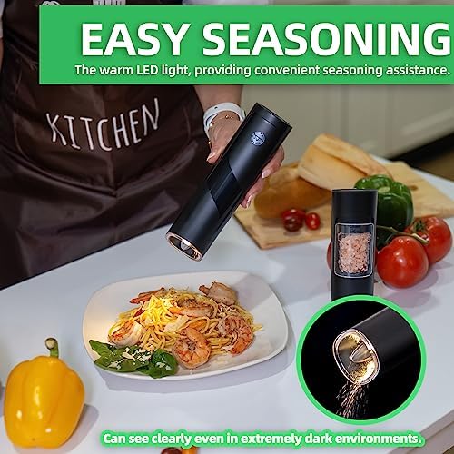 Adjustable Salt and Pepper Grinder with LED Light