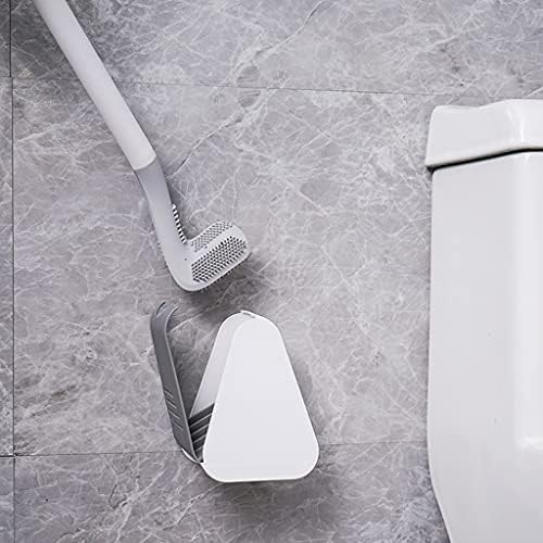 Toilet Brush with Silicone Holder Long Handle Deep Cleaning