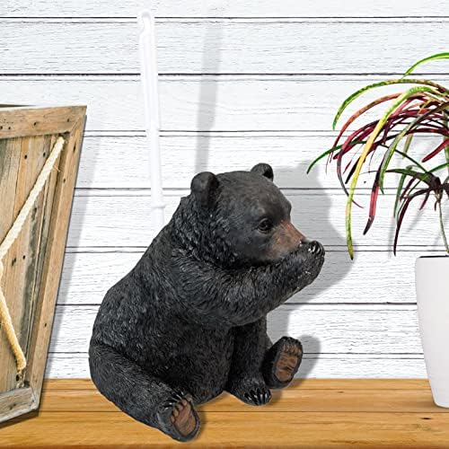Unique Black Bear Toilet Brush Holder