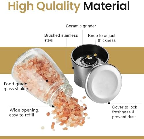 UPPREEM 2-Piece Salt Pepper Grinder Set