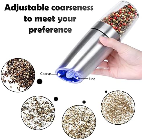 Adjustable Salt Pepper Mill Set with LED Light