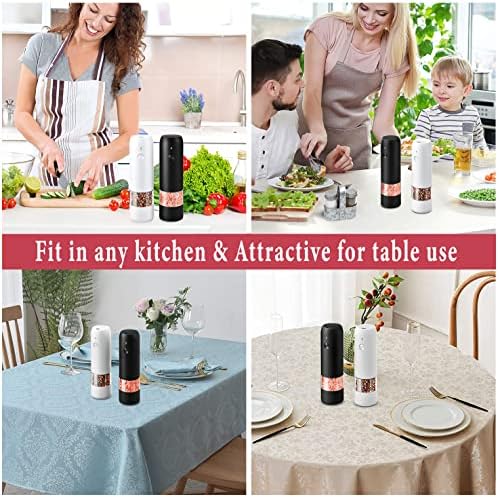 Compact Powerful Rechargeable Salt Pepper Mill Set