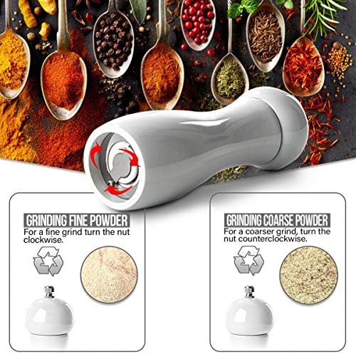 Modern Stone Pepper Grinder LARGE CAPACITY ADJUSTABLE COARSENESS STAINLESS STEEL MATERIAl ELEGANT DESIGN
