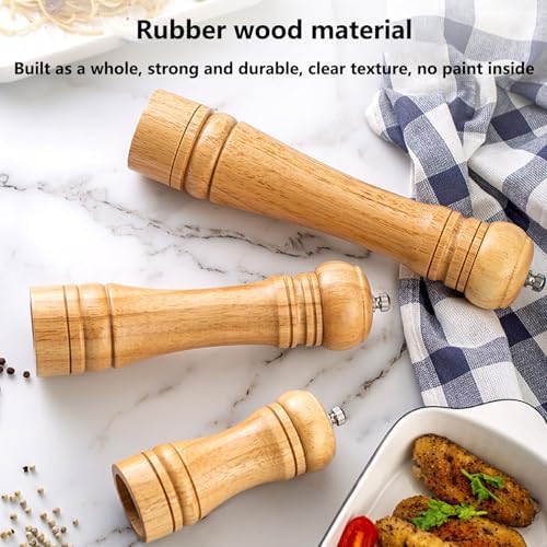Manual Salt and Pepper Shakers wCeramic Grinders Adjustable Coarseness