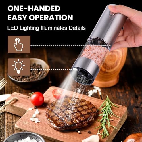 FzaqwenRechargeable Salt Pepper Grinder Set for Home Use