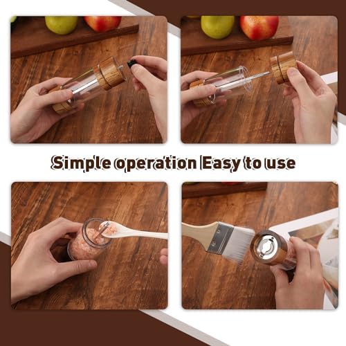 Manual wooden salt and pepper grinder sets - premium quality perfect gift 2 pack