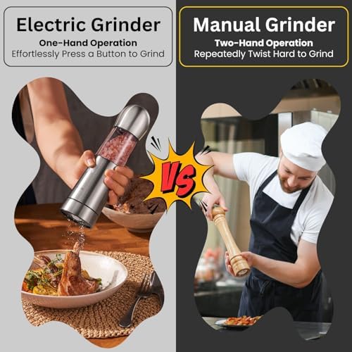 2-in-1 Wireless Charging Salt Pepper Grinder Set for Home Kitchen